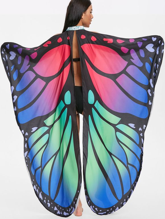 Robe Couverture Cape de Plage Papillon Coloré - multicolor ONE SIZE