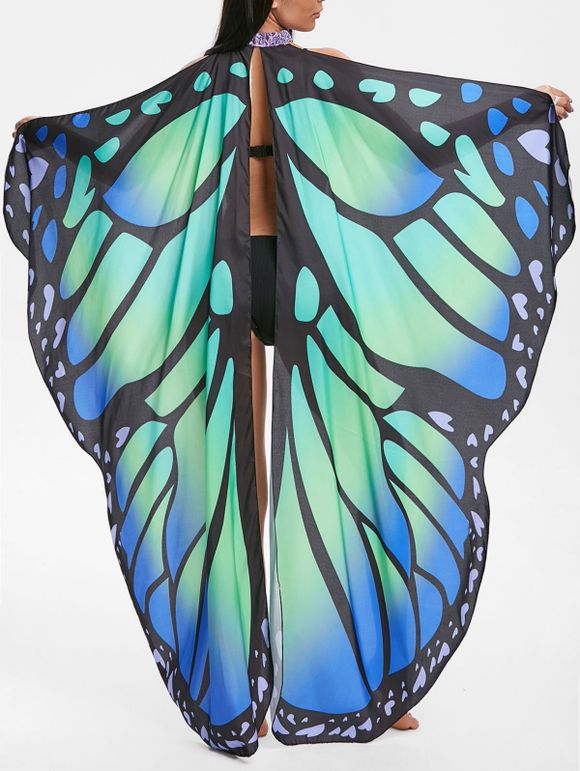 Robe Couverture Cape Écharpe de Plage Papillon Imprimé - multicolor ONE SIZE