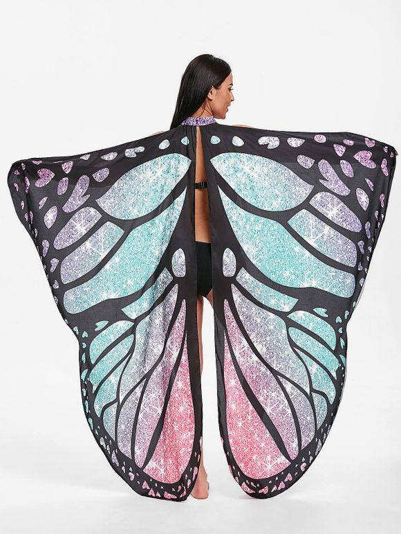 Robe Couverture Cape de Plage Papillon Imprimé - multicolor ONE SIZE