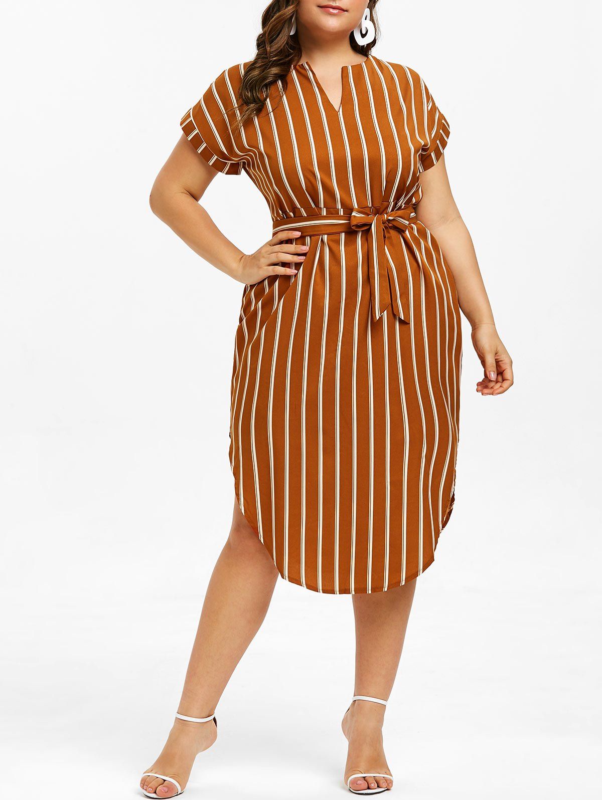 vertical striped dress plus size