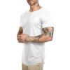 T-shirt Long Courbé en Couleur Unie - Blanc 2XL