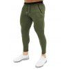 Pantalon de Jogging Rayé Imprimé à Cordon - Vert Fougère M