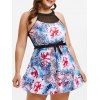 Maillot de Bain Imprimé Ouvert au Dos Grande Taille - multicolor 4X