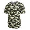 T-shirt Camouflage Imprimé à Manches Courtes - Vert Armée 2XL