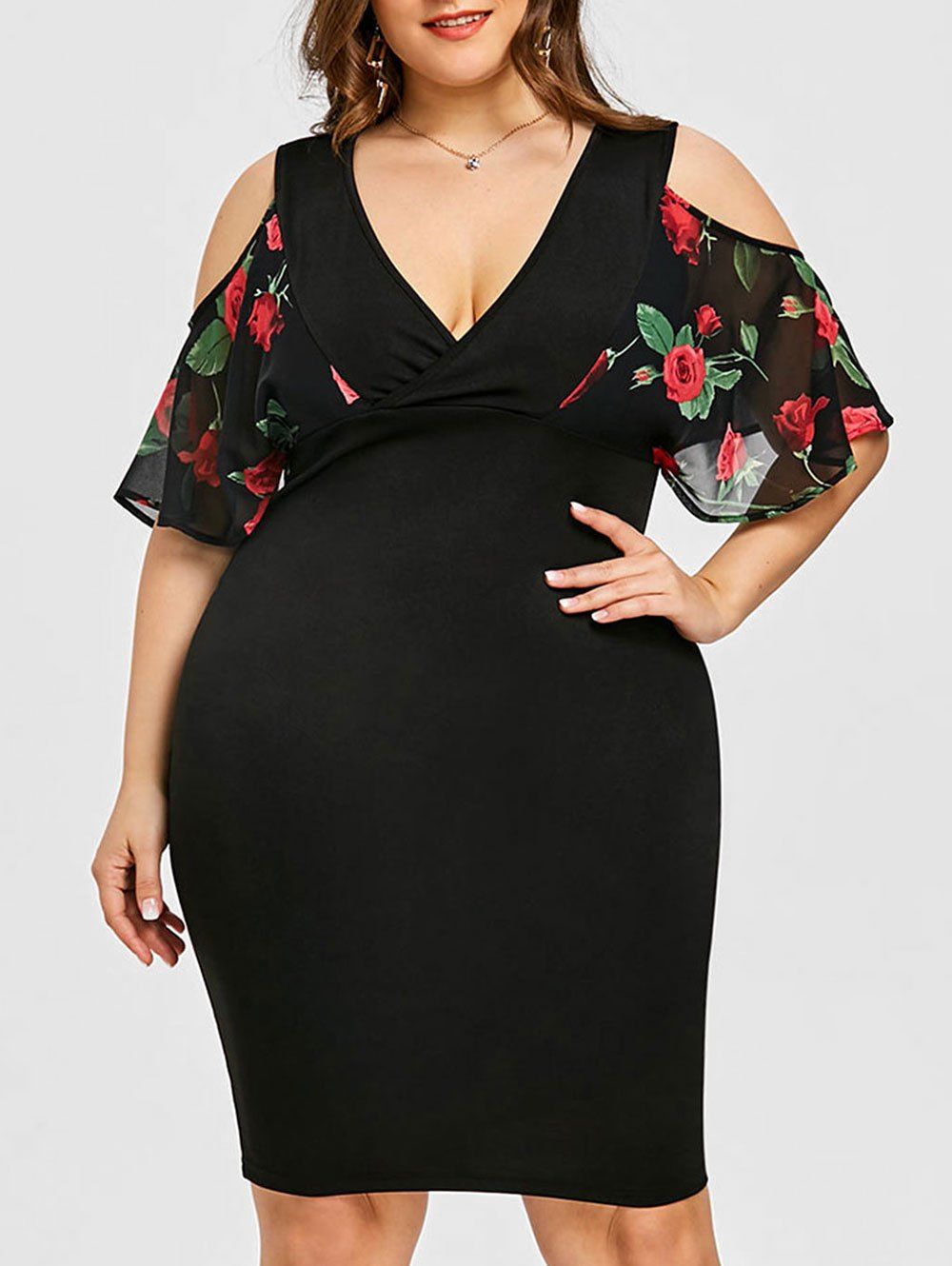 black off the shoulder dress plus size