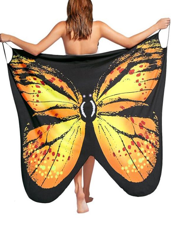 Papillon, multi-facette, sarong plage, couverture, haut - multicolor XL