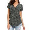 T-shirt Teinté à Demi-Zip - Gris S