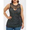 Plus Size Cut Out Ruched Zipper Tank Top - GRAY 1X