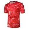 T-shirt Décontracté Imprimé à Manches Courtes - Rouge XL