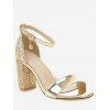 Sandales Brillantes à Talon Epais - Or EU 35