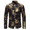 Chemise Décontractée Fleurie Imprimée à Manches Longues - Noir S