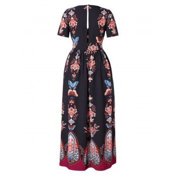 

Plus Size Printed Maxi Split Dress, Multicolor