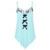 Haut à Bretelle Panneau en Dentelle Embelli de Nœud Papillon de Grande Taille - Bleu Corail 2X