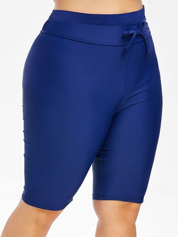 Pantalon de Bain Longueur à Genou de Grande Taille à Cordon - Bleu Marine 2X