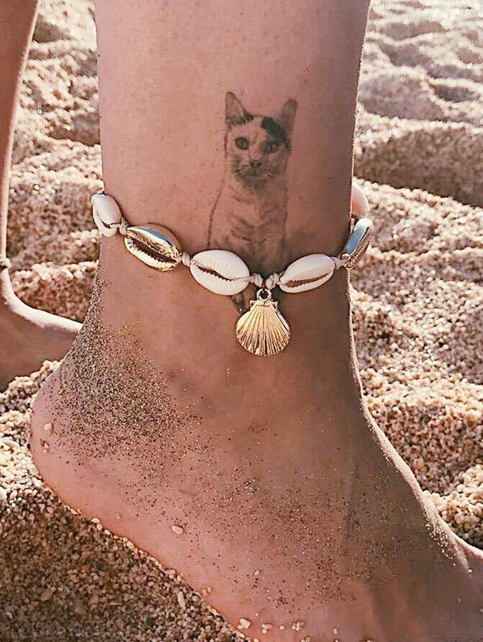 

Beach Rope Cowrie Shell Anklet, Gold