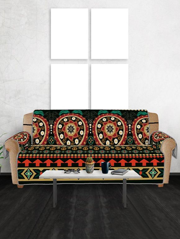 Housse de Canapé Motif de Fleur Géométrique - multicolor THREE SEATS