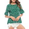 Blouse à manches évasées léopard - Vert S