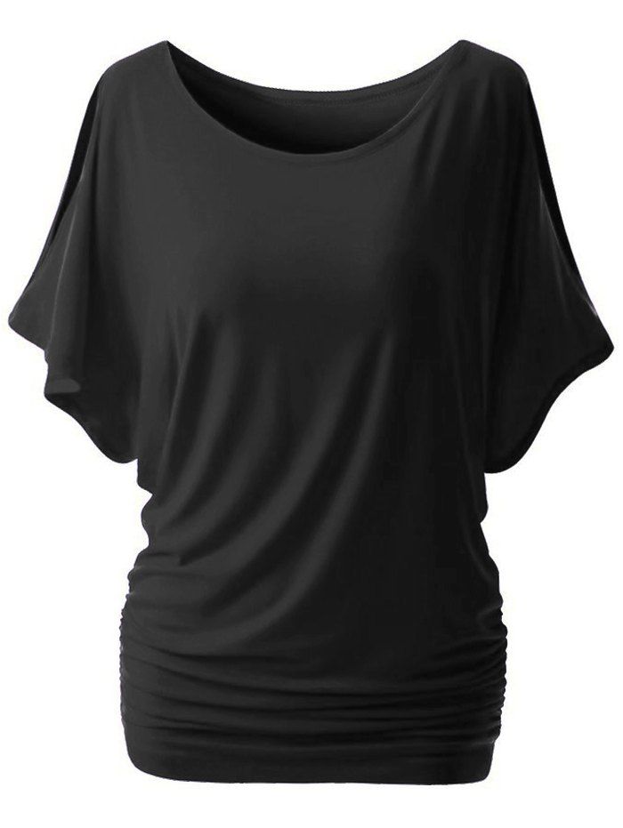 DressLily.com: Photo Gallery - Slit Sleeve Plus Size Side Ruched T-shirt