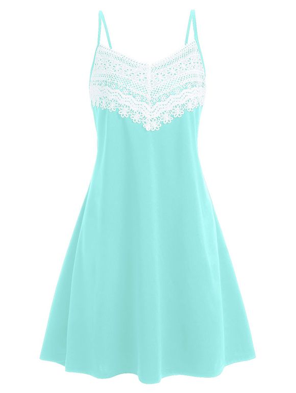 Robe Ligne A à Bretelle Panneau Applique de Grande Taille - Ardoise Légère 4X