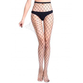 

Hollow Mesh Fishing Net Pantyhose, Black