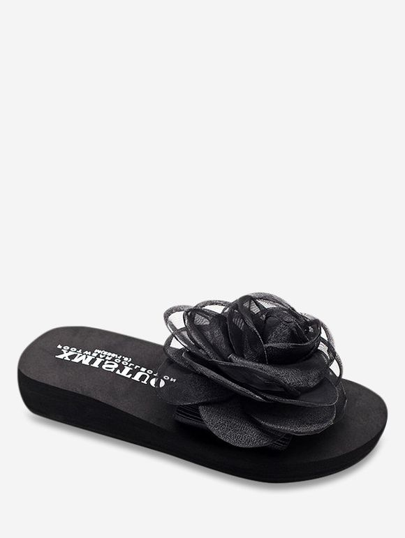 Sandales de Plage Fleur Design - Noir EU 39