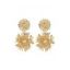 Carved Flower Shape Alloy Drop Earrings - GOLD 