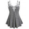 Débardeur en Dentelle Insérée de Grande Taille - Gris Foncé 2X