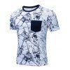 T-shirt Décoré de Poche à Manches Courtes - Blanc XL