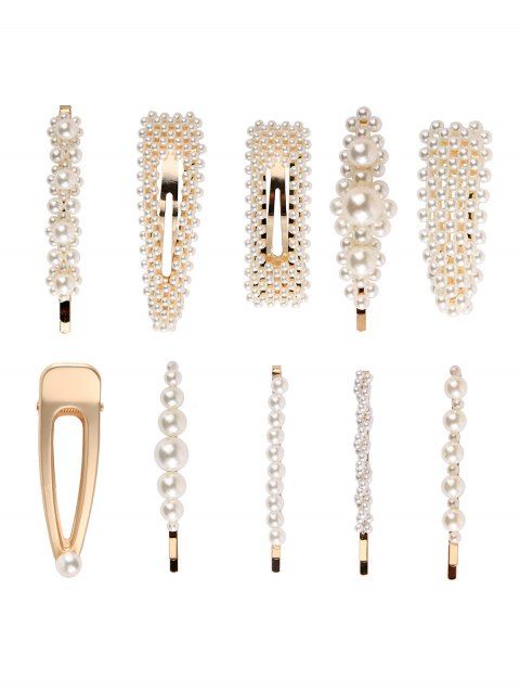 31 Off 2019 Artificial Pearl 10pcs Hair Pin Set In Gold Dresslily