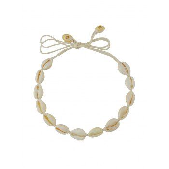 

Cowrie Shell Rope Beach Choker Necklace, Beige