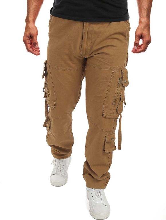 Pantalon Cargo Décontracté Décoré de Poche - Orange d'Or 38