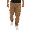 Pantalon Cargo Décontracté Décoré de Poche - Orange d'Or 38