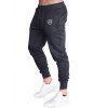 Pantalon de Jogging Couronne Imprimée à Cordon - Cendre gris 2XL