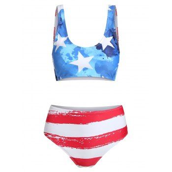 American Flag Tank Bikini Set