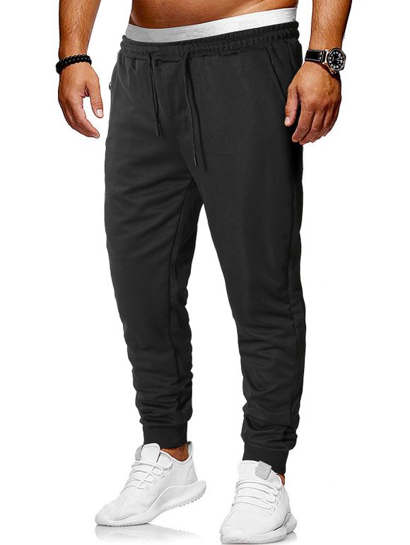 Pantalon de Jogging Zippé avec Poche - Noir M