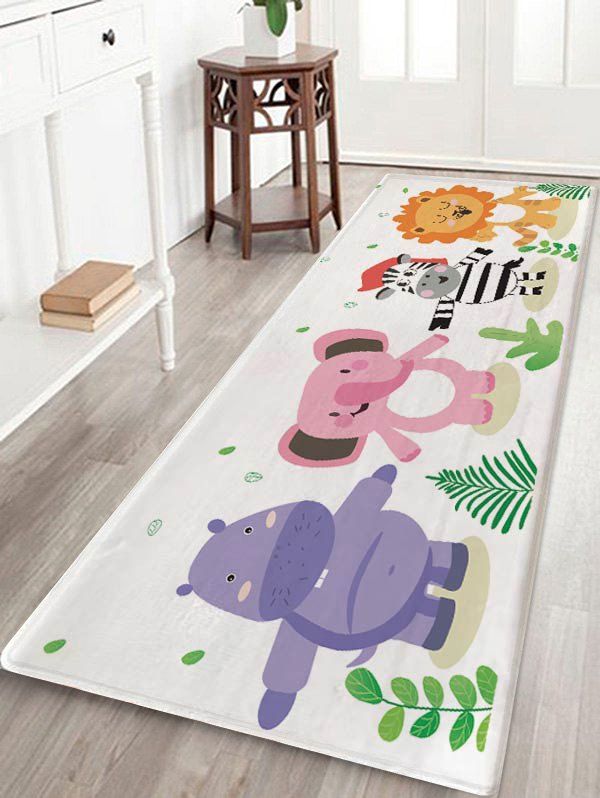 34 Off 2021 Zebra Elephant Lion Print Kids Bath Rug In Multicolor A Dresslily