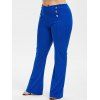 Pantalon Bootcut Embelli de Bouton de Grande Taille - Bleu 2X