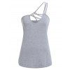 Débardeur Croisé à Bretelle Fine de Grande Taille - Nuage Gris 3X