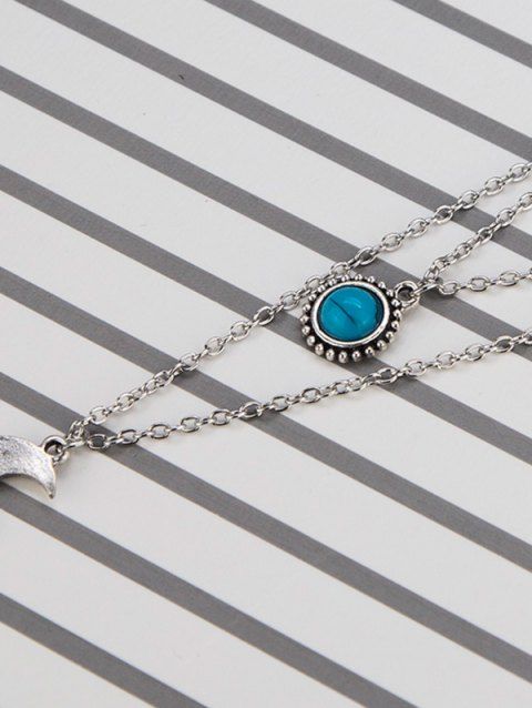 [47% OFF] 2019 Layered Moon Faux Turquoise Necklace In ...