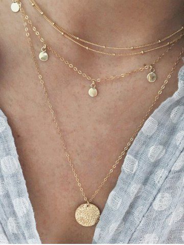 Layered Disc Chain Necklace