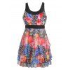 Ensemble de Tankini Superposé Panneau en Maille de Grande Taille - multicolor 1X