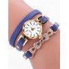 Bowknot strass montre de bracelet multicouche - Bleu 