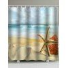 Rideau de Douche Imperméable Etoile de Mer et Plage Imprimés - multicolor W71 X L79 INCH