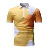 T-shirt Zip Design en Couleur Jointive - Jaune d'Abeille 3XL