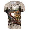 T-shirt 3D Dinosaure Imprimé à Manches Courtes - multicolor A S