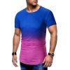 T-shirt Ombre Imprimé à Manches Courtes - Rose Oeillet Foncé 3XL