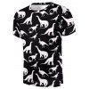 T-shirt Dinosaure Imprimé à Manches Courtes - Noir L