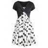 Vintage Polka Dot Overlap Cami Dress and Twisted Crop Top Twinset - BLACK XL