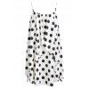 Vintage Polka Dot Overlap Cami Dress and Twisted Crop Top Twinset - BLACK M