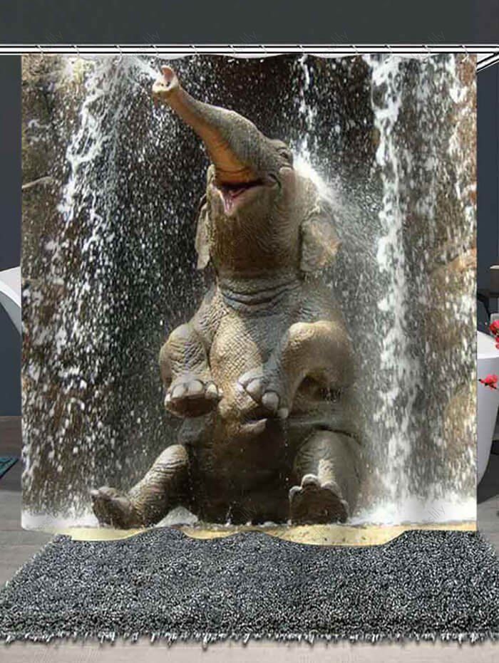 DressLily.com: Photo Gallery - Elephant Bath Print Waterproof Bathroom ...